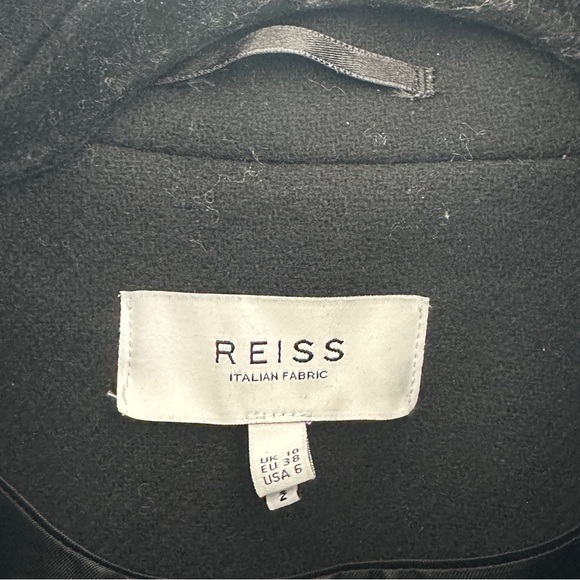 Reiss Mia Wool Blend Coat - Black Size 6 - Picture 5 of 5